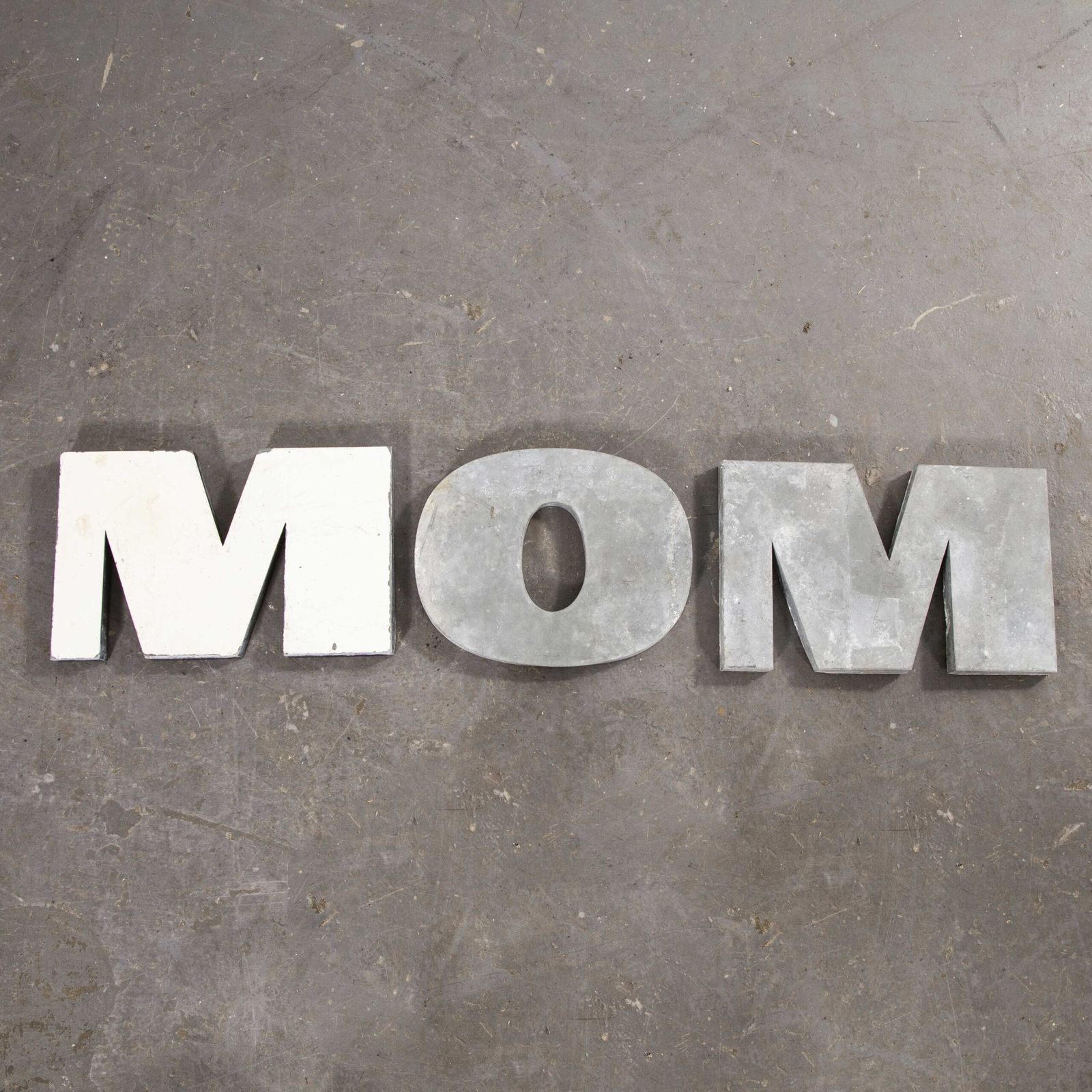 1950’s French Zinc Letters – Letter Zinc O photo buy
