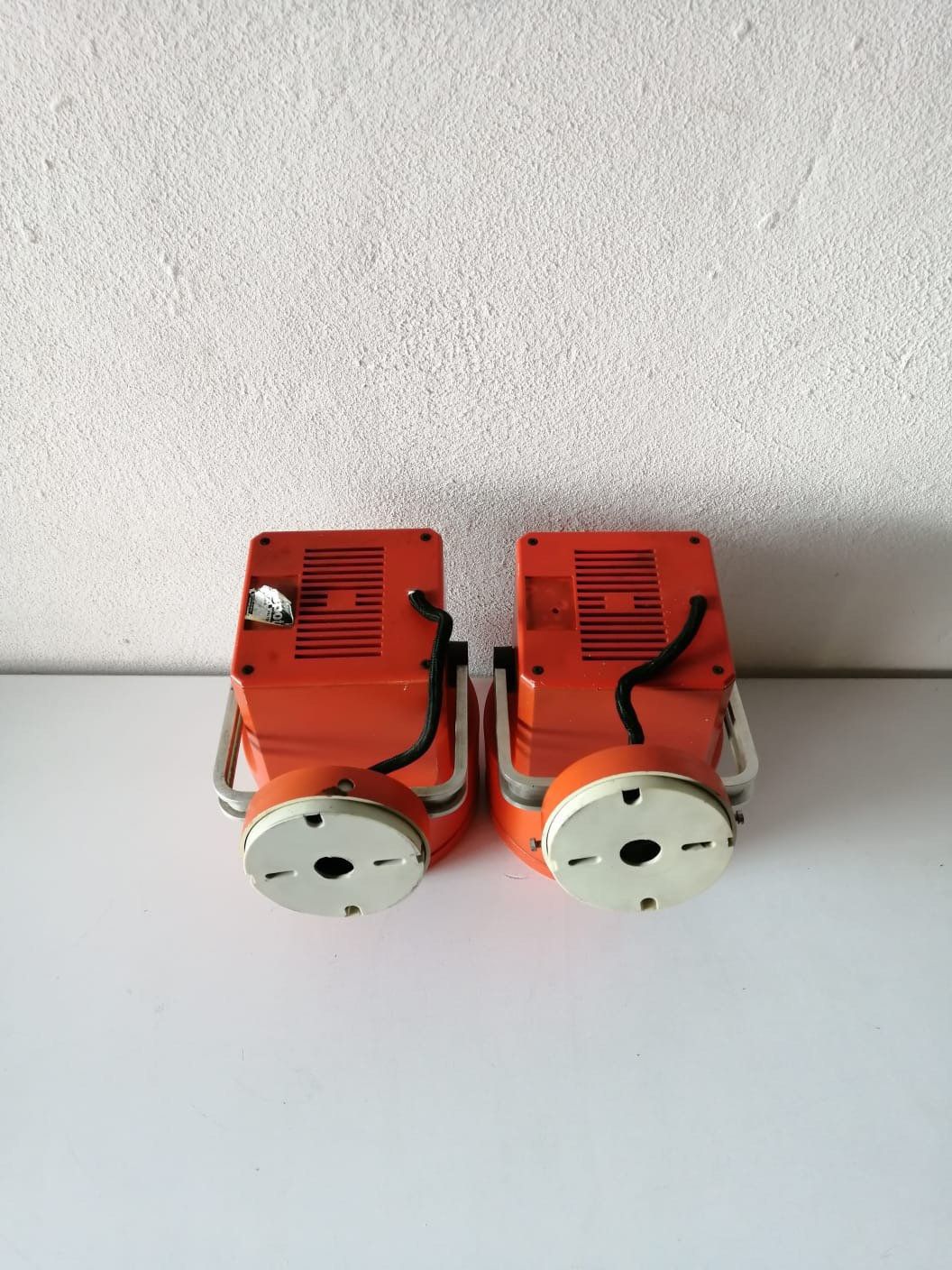 Unispot Orange Metal Pair Of Spot Wall Lamps By Louis Poulsen, 1970s Denmark photo for sale