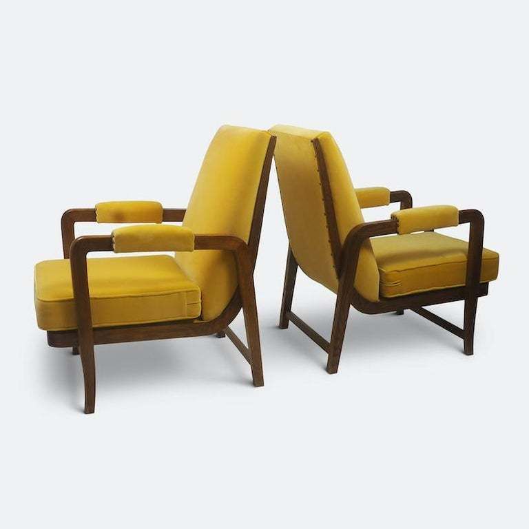 Pair Of Scandinavian Modernist Lounge Chairs 1940s photo vintage