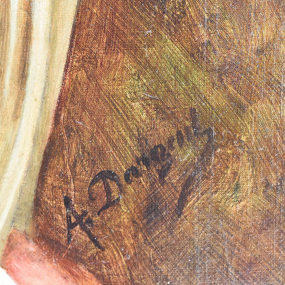 Antique Painting, Elegant Woman Portrait Painting, French Oil Painting On Canvas, 19 Th Century. (Qr 272) photo buy