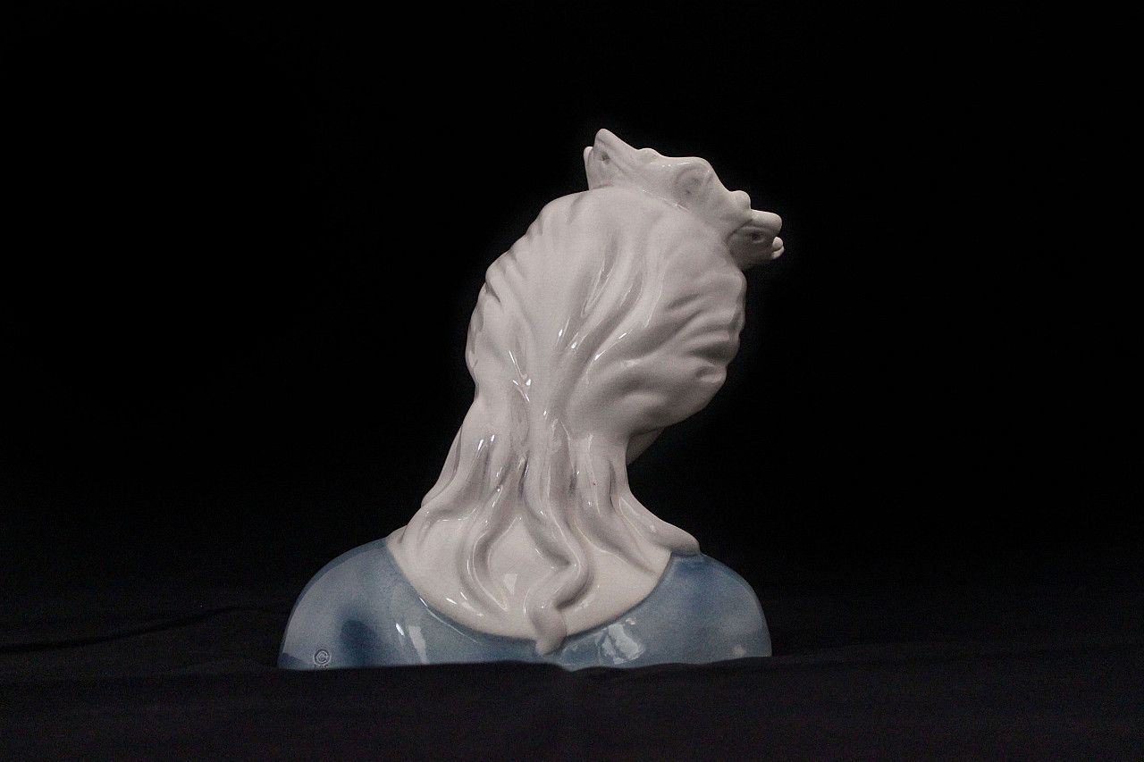 Ceramic Bust Of Madonna By Goldscheider, 1940s photo for sale