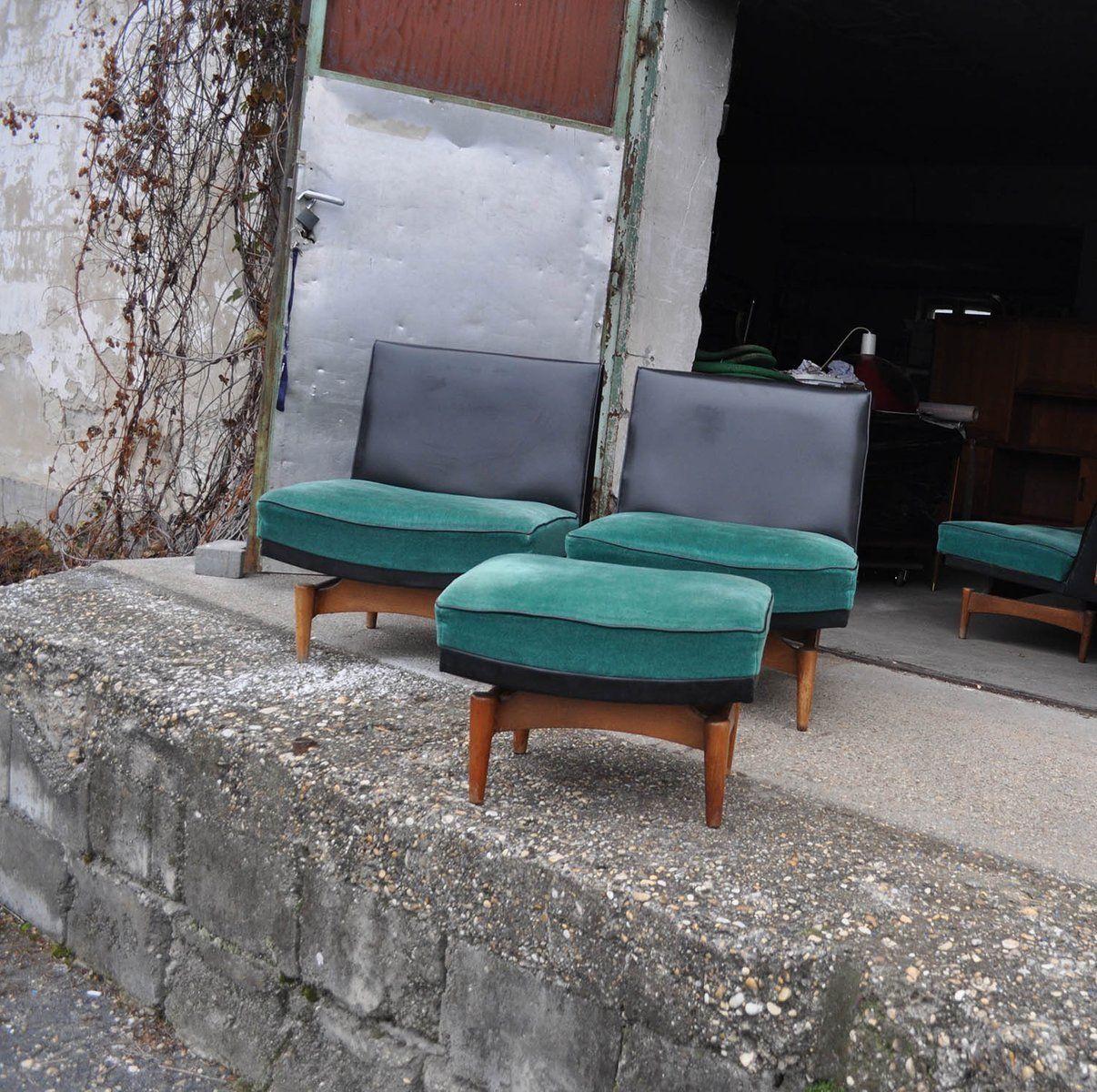 Mid Century Danish Sofa & Armchairs, 1960s, Set Of 4 photo Furniture