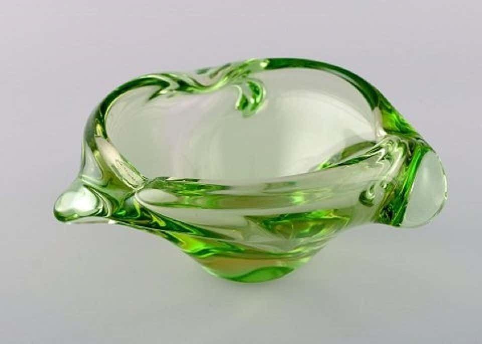 Green Murano Bowl In Mouth Blown Art Glass, 1960s