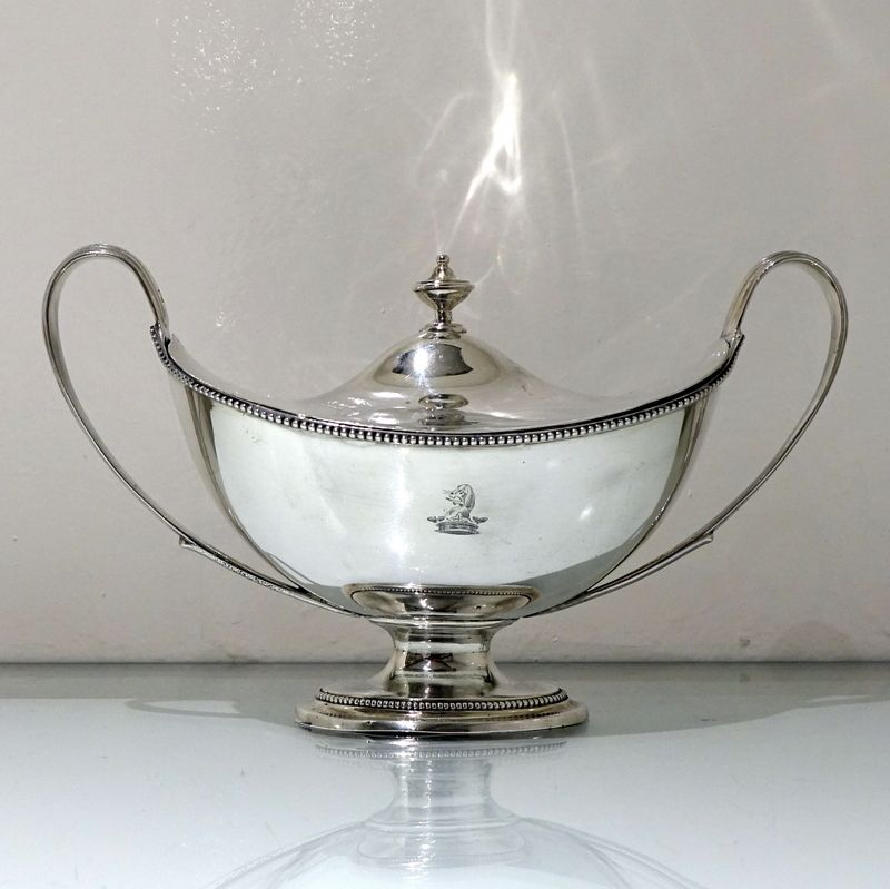 18th Century Antique George III Sterling Silver Pair Sauce Tureens London 1786 John Scofield photo Home Decor