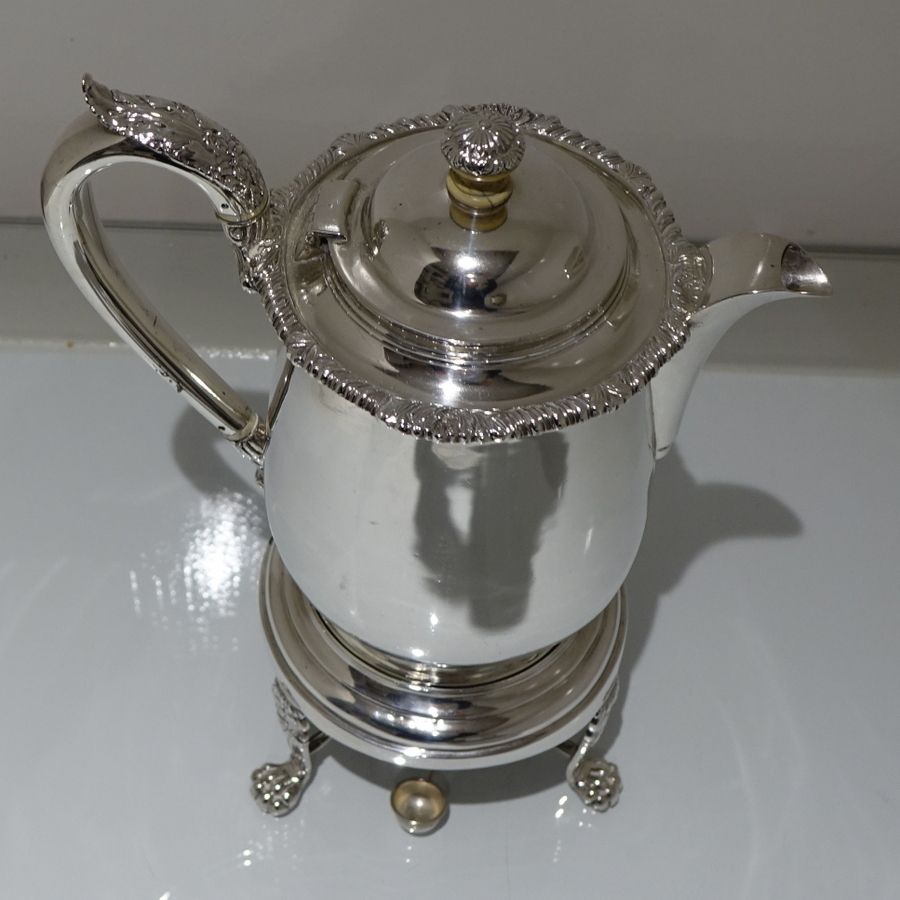 Early 19th Century Antique Silver Indian Colonial Biggin On Stand Calcutta 1819 1825 Cropley & Co photo 3450.0