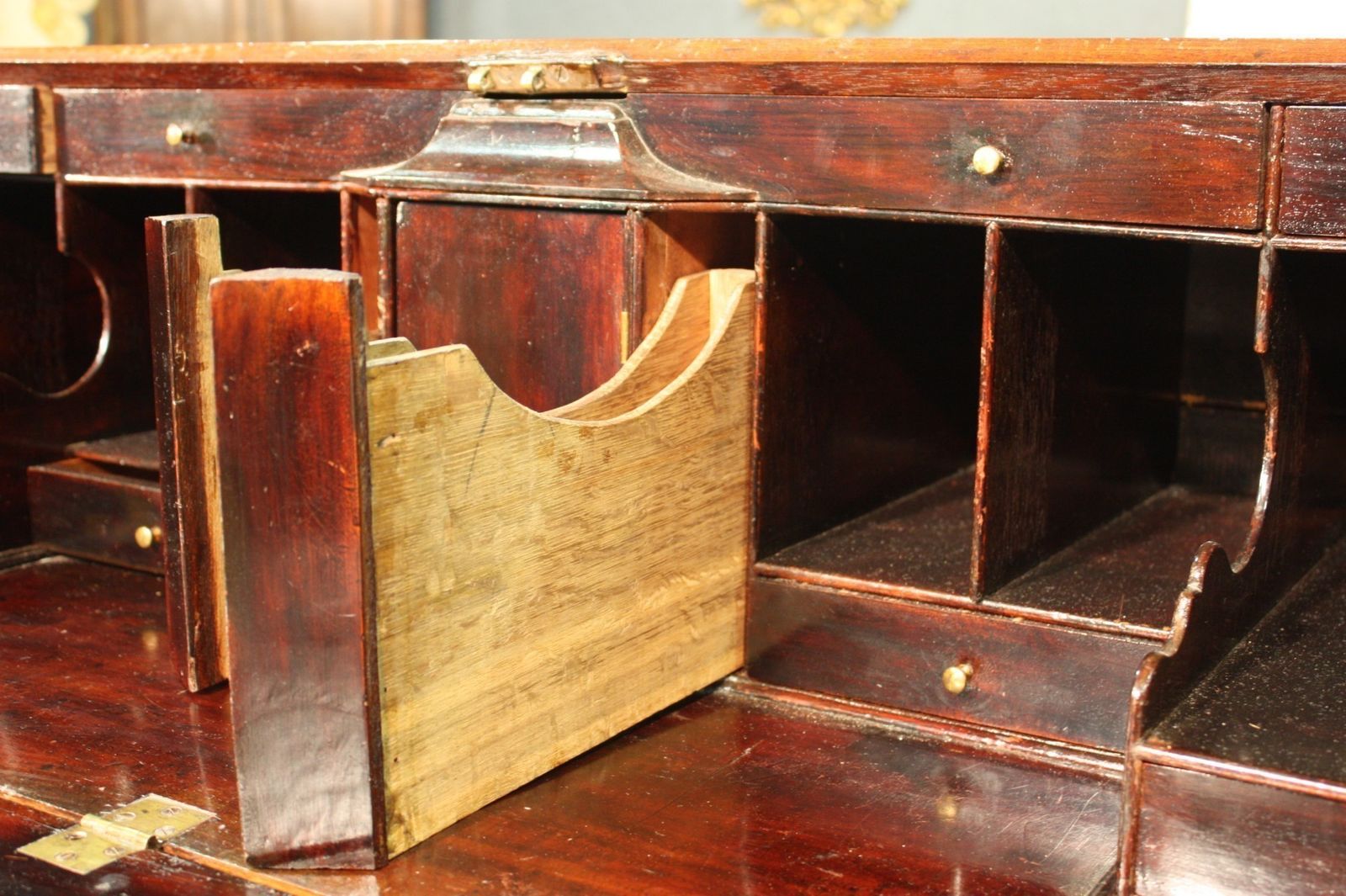 photo furniture Antique English Bureau In Mahogany Wood