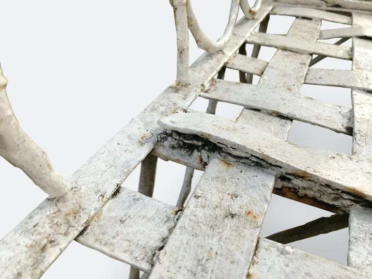 Early 1920s French Faux Bamboo Wrought Iron Garden Bench photo 3900.0