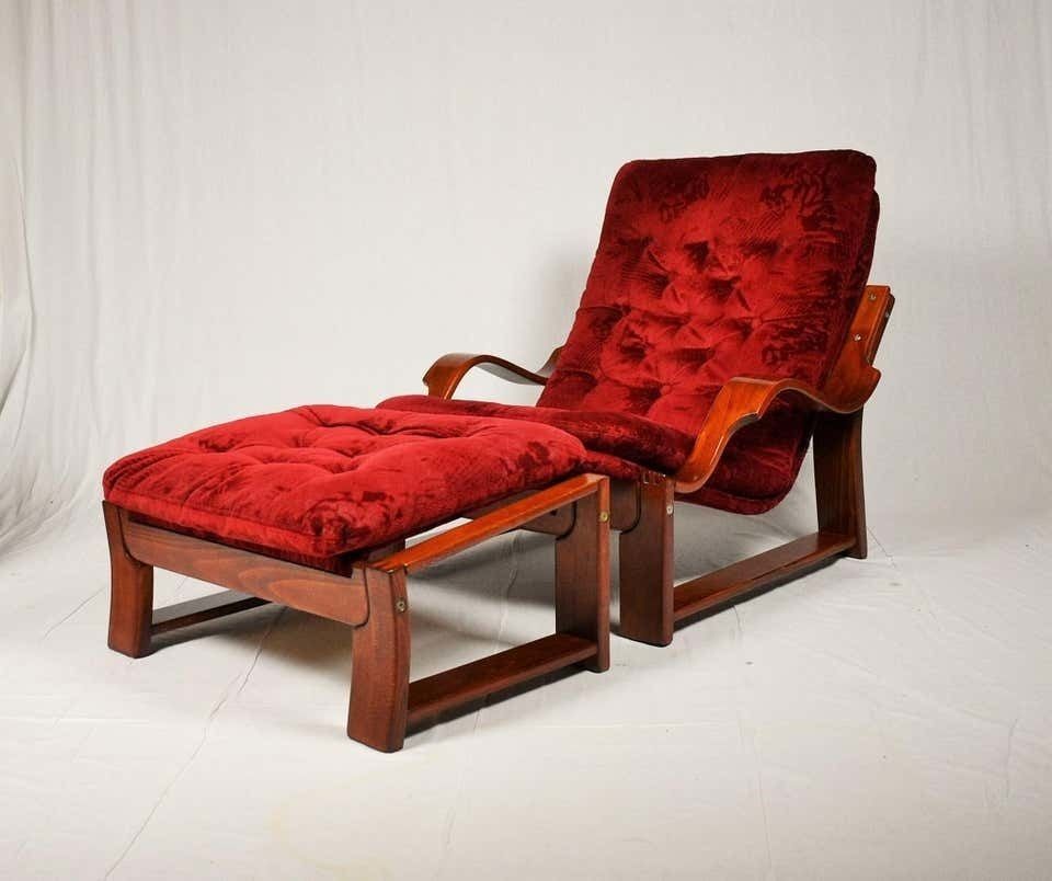 Scandinavian Set Of Armchair And Tabouret , 1960s