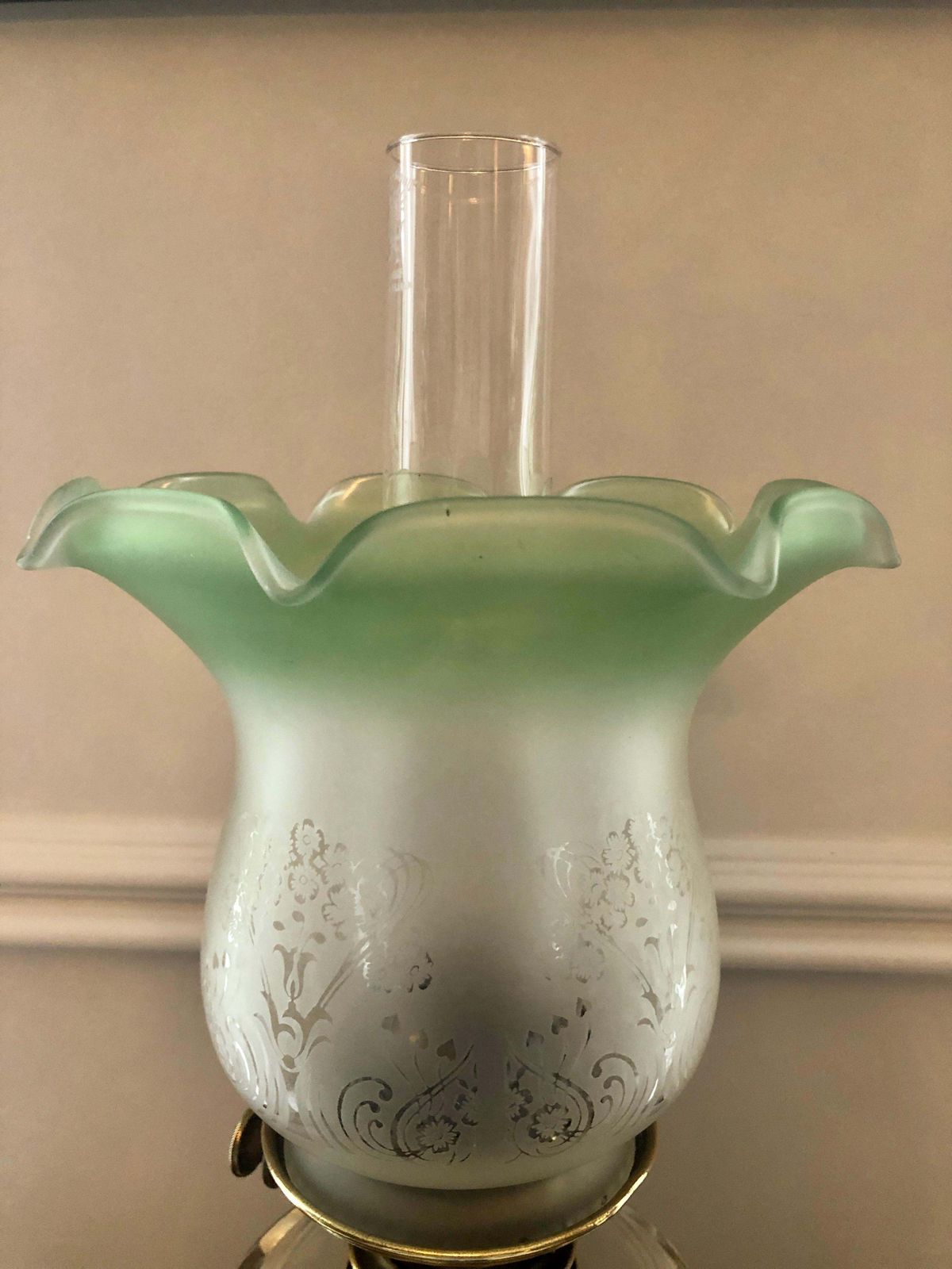 19th Century Antique Victorian Brass Oil Lamp photo furniture