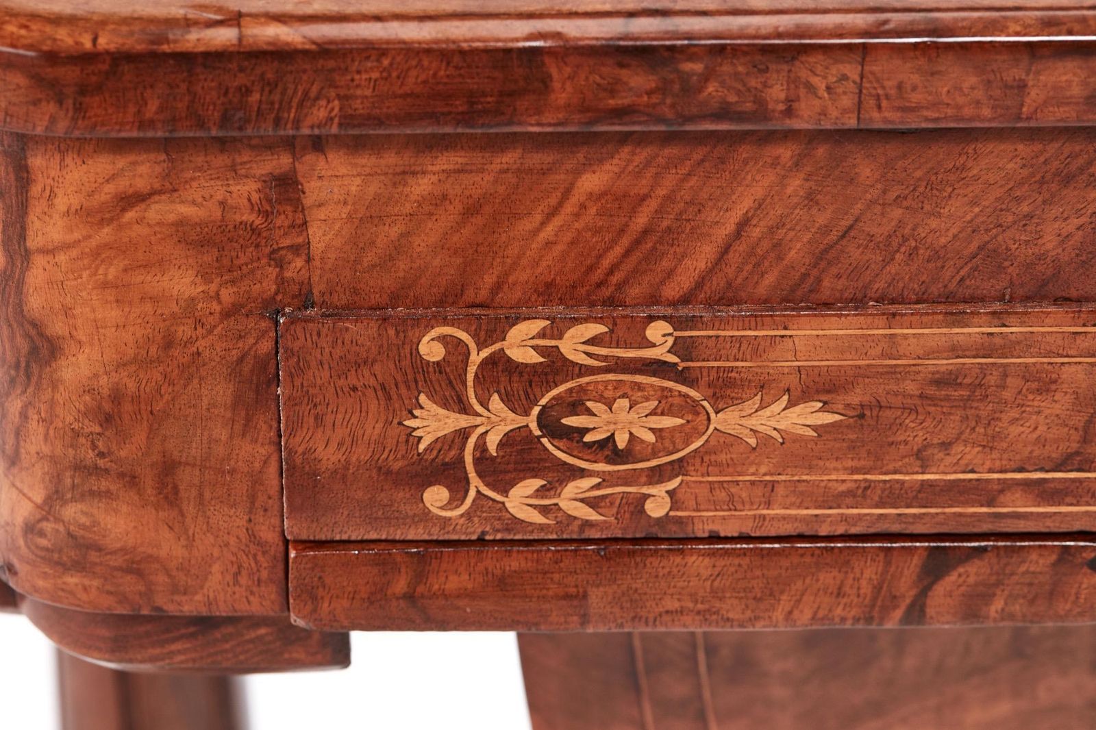 Antique Early Victorian 19th Century Inlaid Burr Walnut Writing Or Sewing Table photo vintage