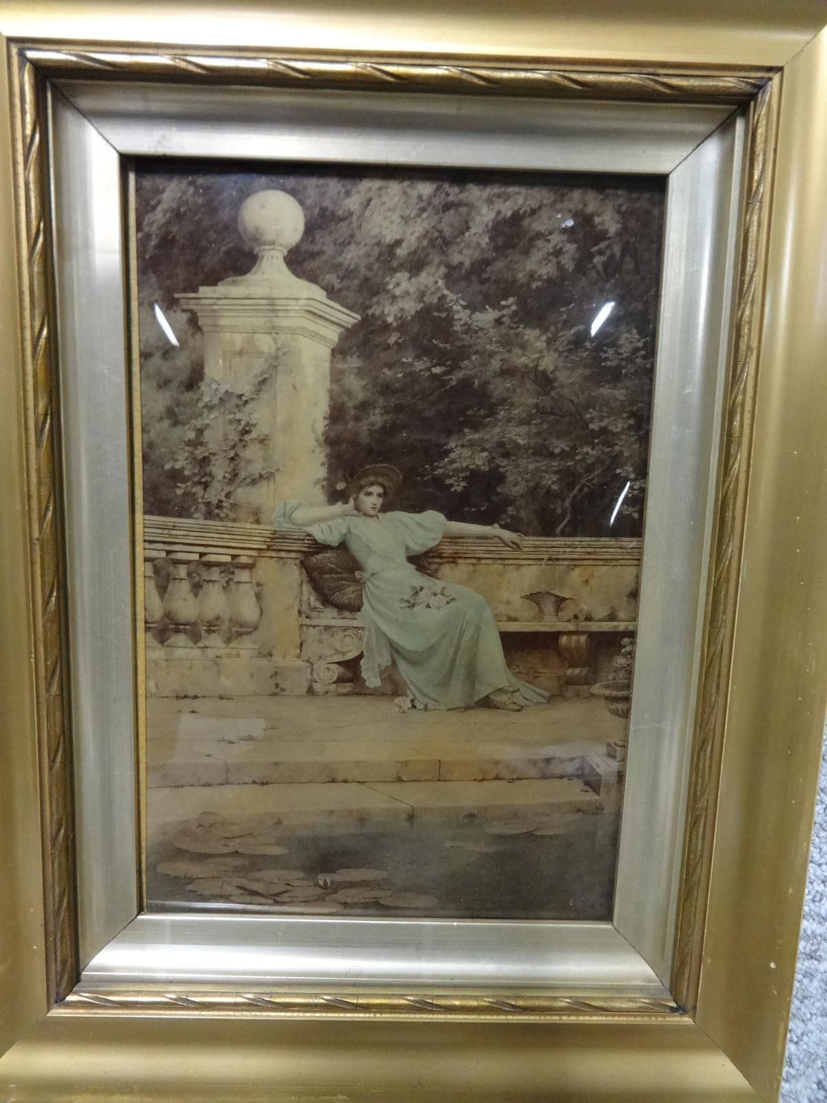 C19th Convex Glass Chrystoleum photo furniture