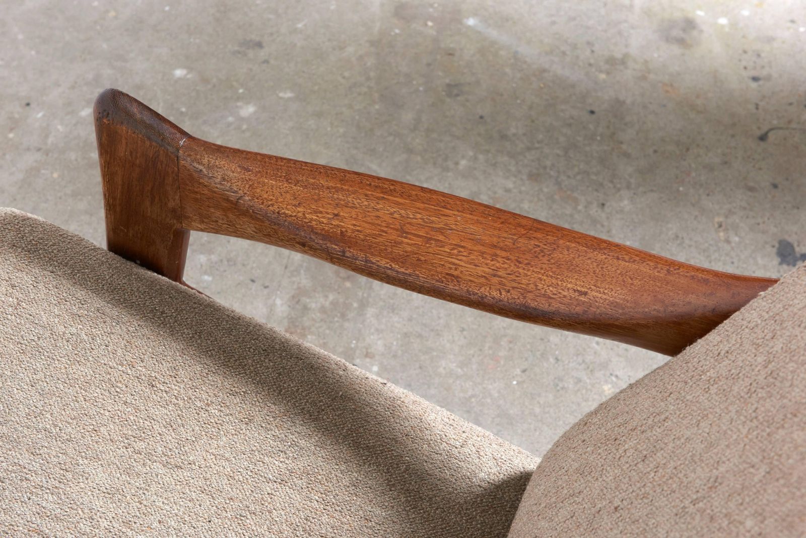 Organic Solid Teak High Back Easy Chair Designed By The "Ster" Gelderland, 1950s photo for sale