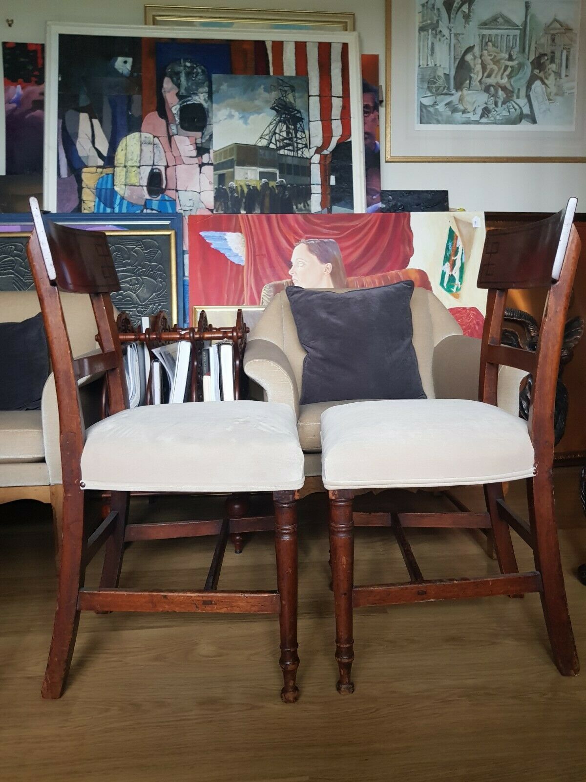 Four Regency Period Early 19th Century Antique Chairs photo buy