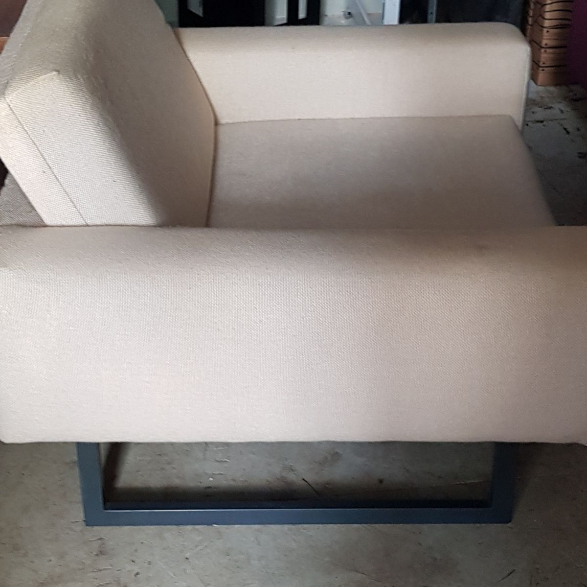 Cubist Club Chair With Wool Fabric On Steel Runners, 1960s photo 800.0