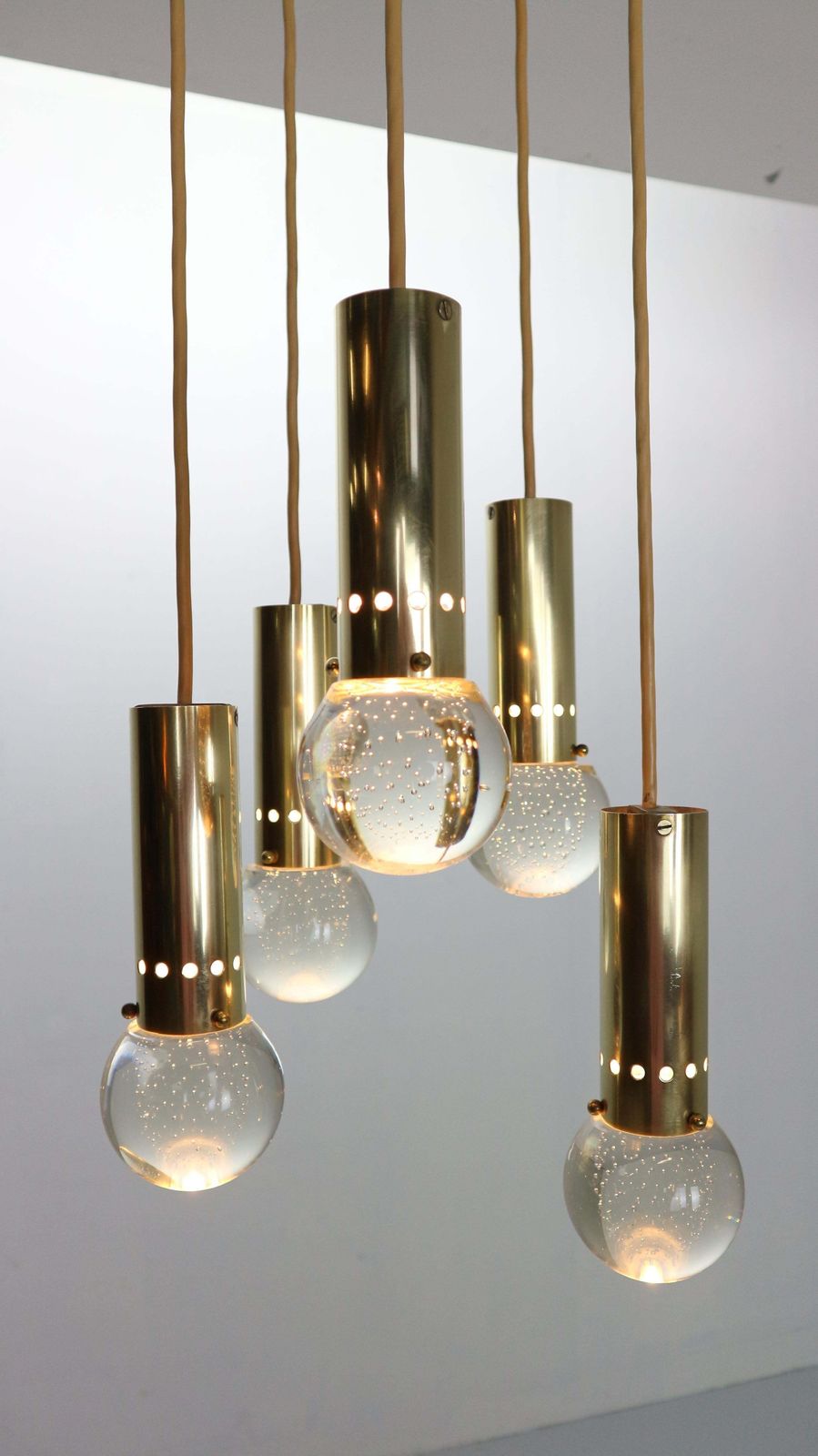 Gino Sarfatti Sp/ 16 For Arteluce Unique Brass Bubble Pendant Lamp, 1950, Italy photo buy