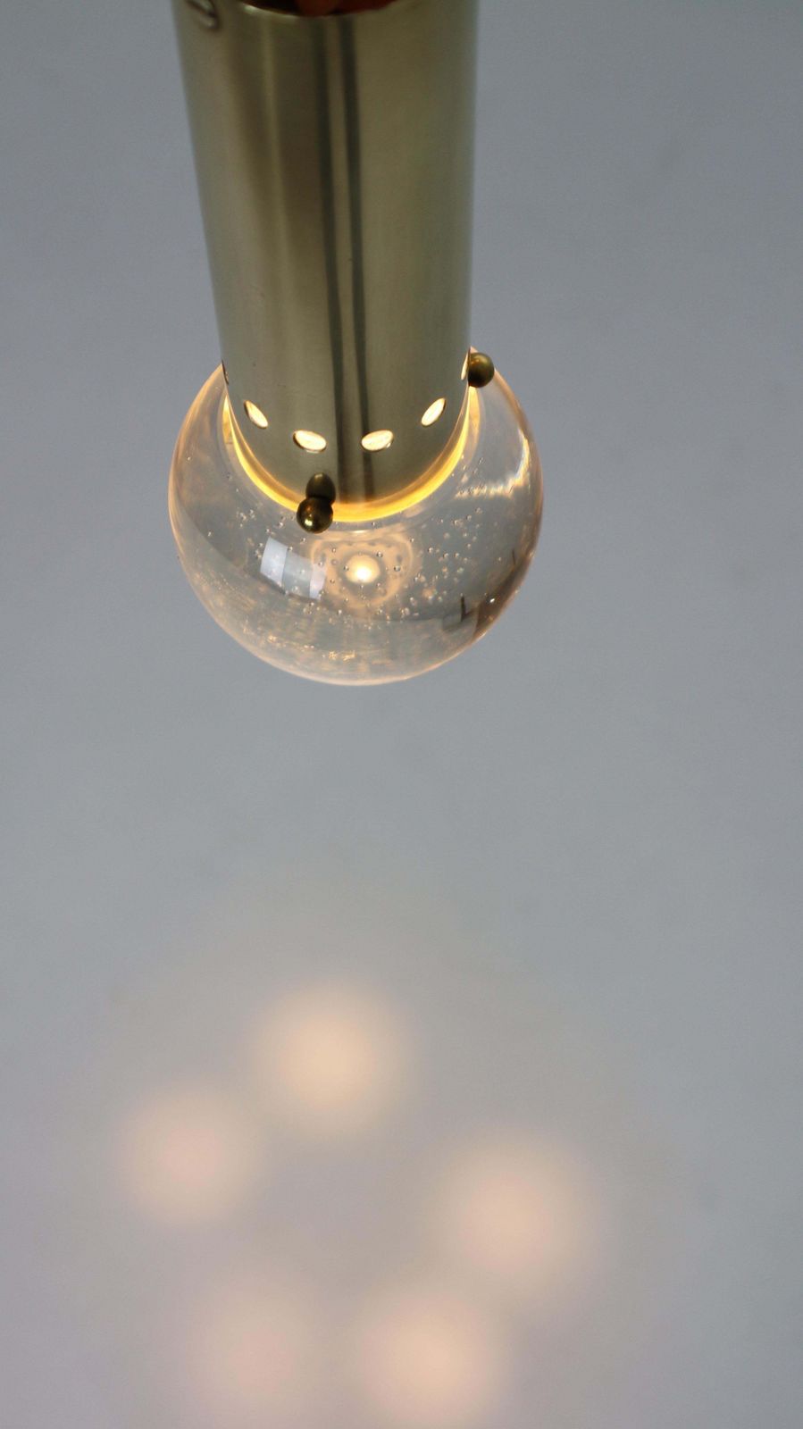 3950.0 Gino Sarfatti Sp/ 16 For Arteluce Unique Brass Bubble Pendant Lamp, 1950, Italy photo