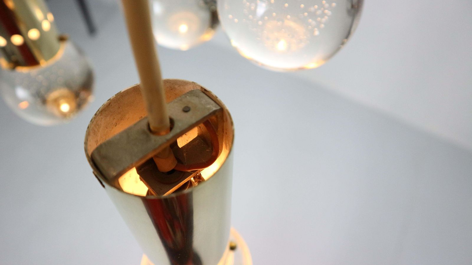 photo vintage Gino Sarfatti Sp/ 16 For Arteluce Unique Brass Bubble Pendant Lamp, 1950, Italy