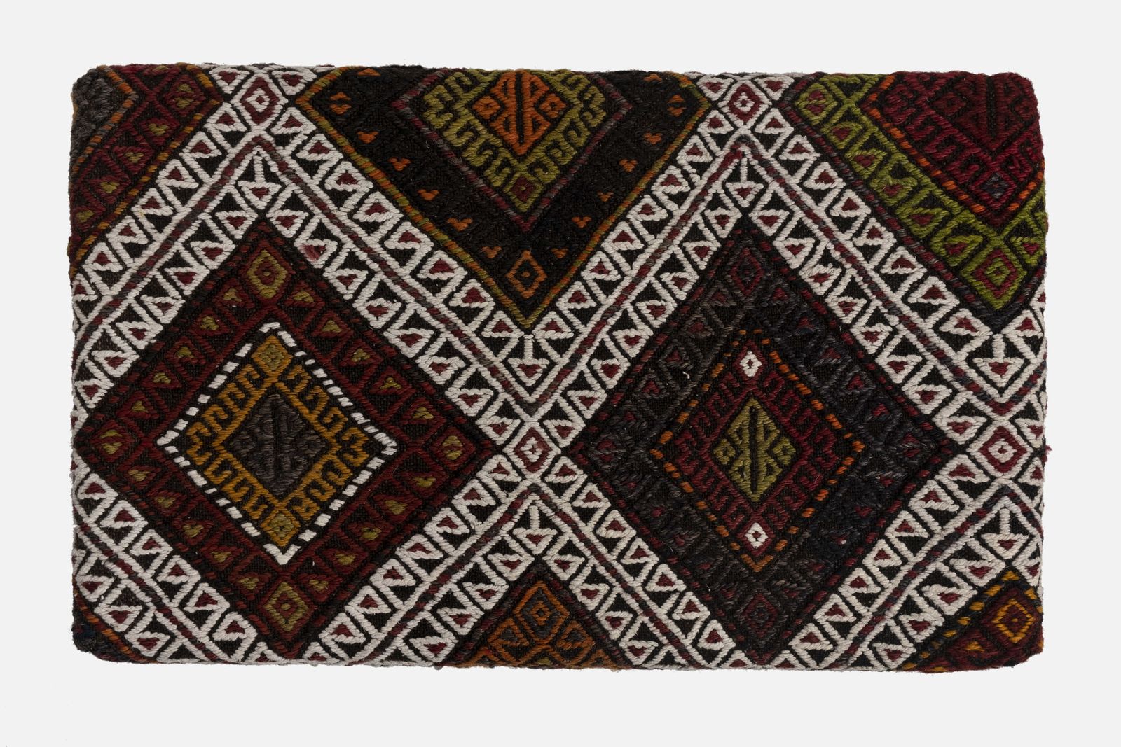 Turkish Hand Woven Kilim Footstool Tribal Pouf photo 338.0