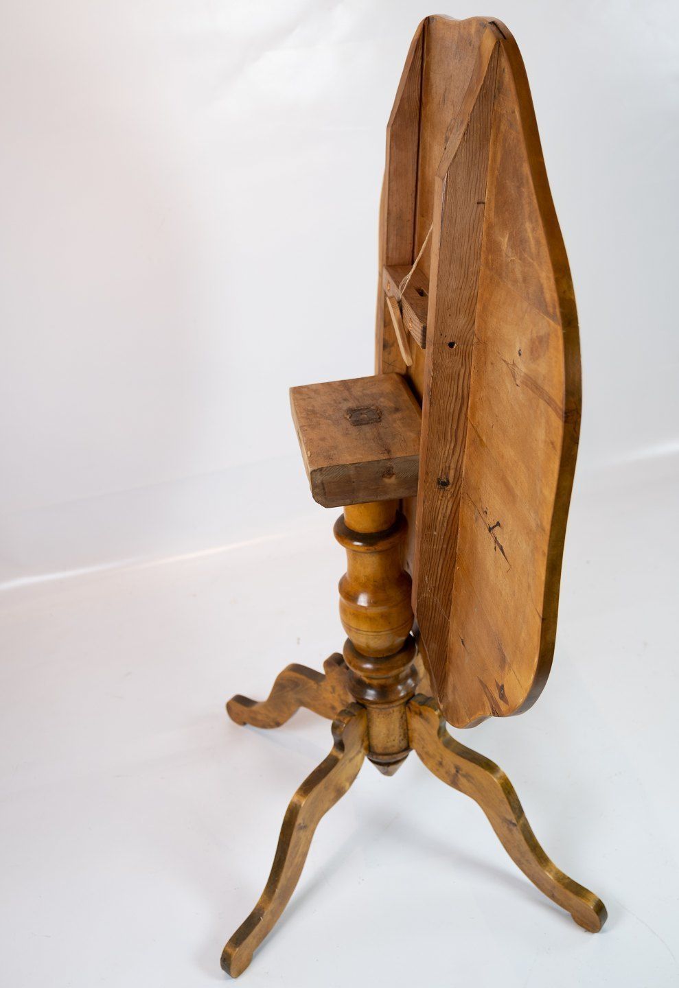 Antique Side Table Of Hand Polished Birch Wood From The 1820s. photo Furniture