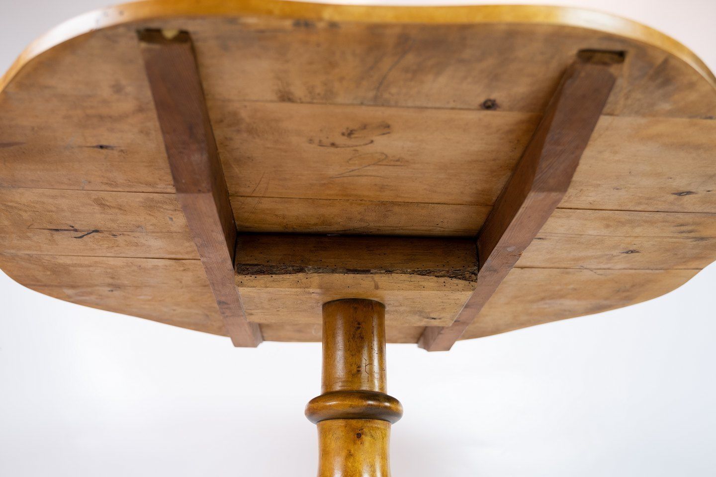 Antique Side Table Of Hand Polished Birch Wood From The 1820s. photo buy