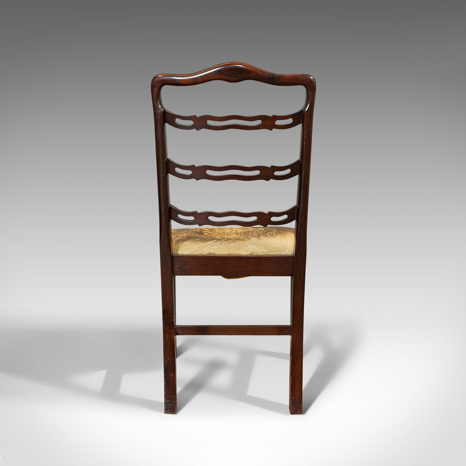 Set Of 4, Antique Ladder Back Chairs, Irish, Mahogany, Dining Seat, Victorian photo vinterior