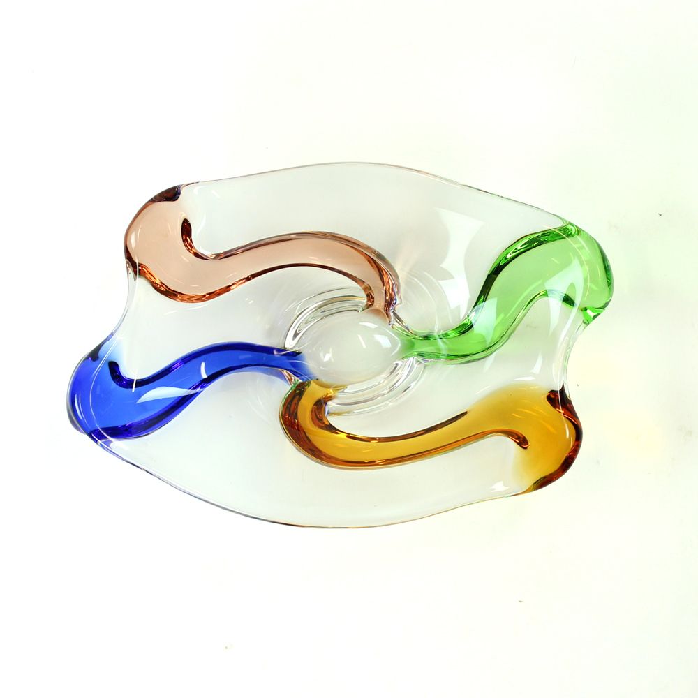 Art Glass Bowl, Rhapsody Collection By Frantisek Zemek For Sklarna Mstisov, 1960 photo for sale
