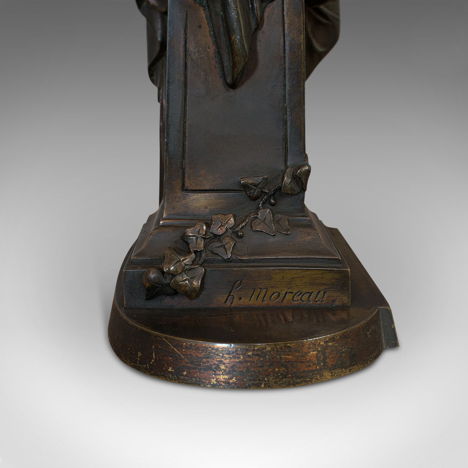 2650.0 Antique Bronze Figure, French, Female, Art Nouveau, After Moreau, Circa 1920 photo