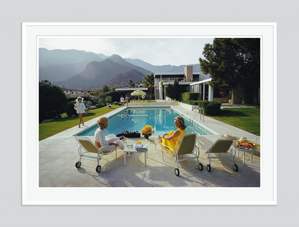 Slim Aarons 'Poolside Gossip' Oversize White Frame C Type Print