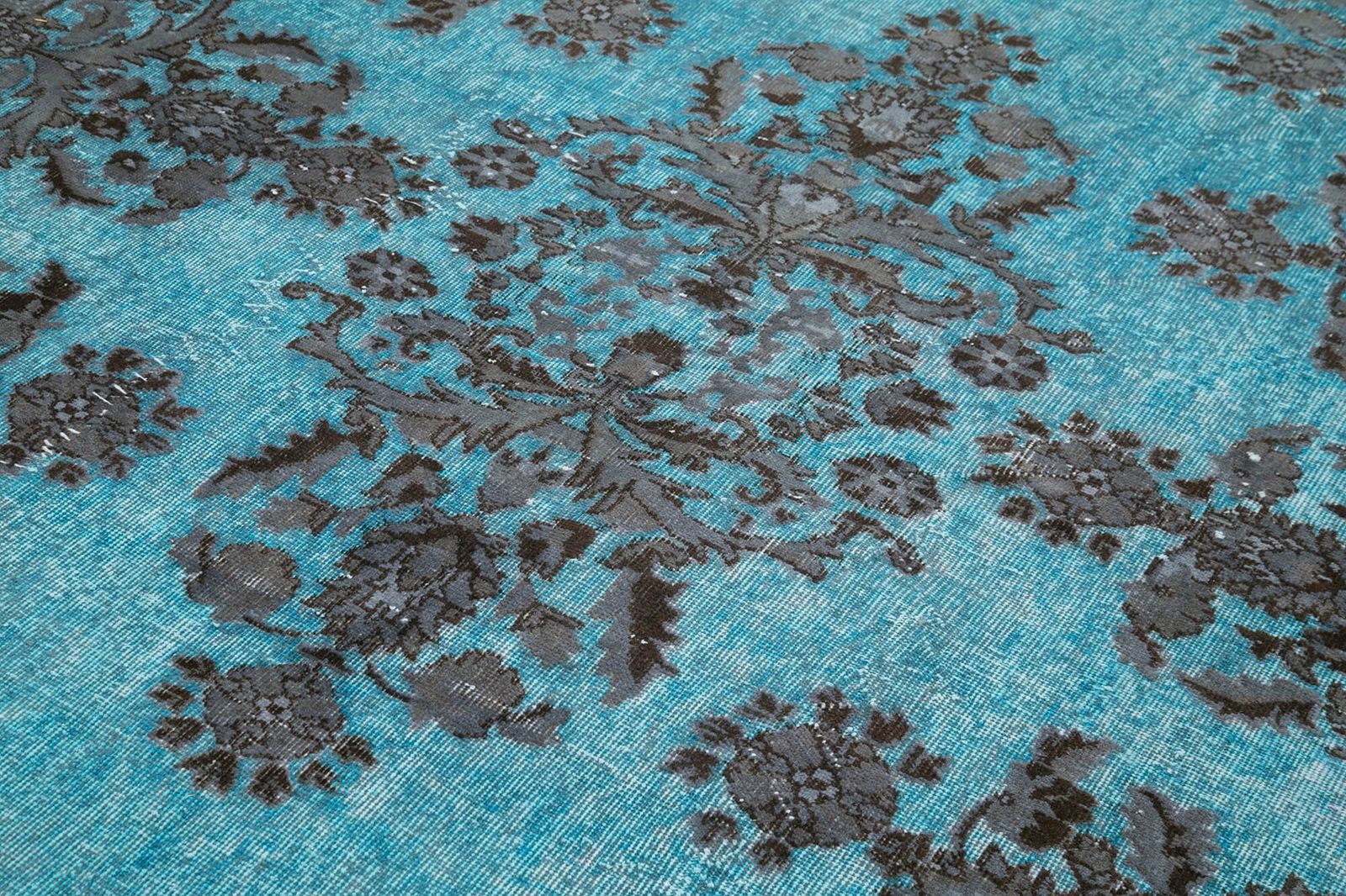 Handmade Hand Knotted Blue Overdyed Rug photo 740.0