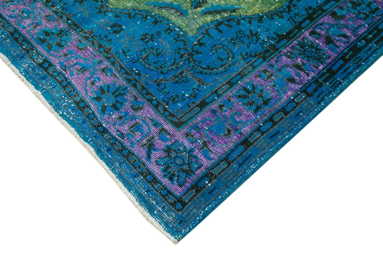 Handmade Contemporary Blue Overdyed Rug photo Textiles