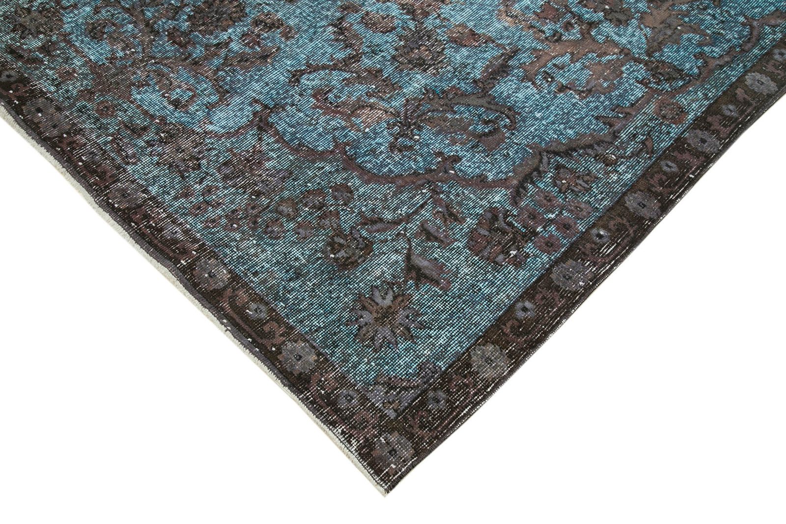 Handmade Anatolian Blue Overdyed Rug photo Textiles