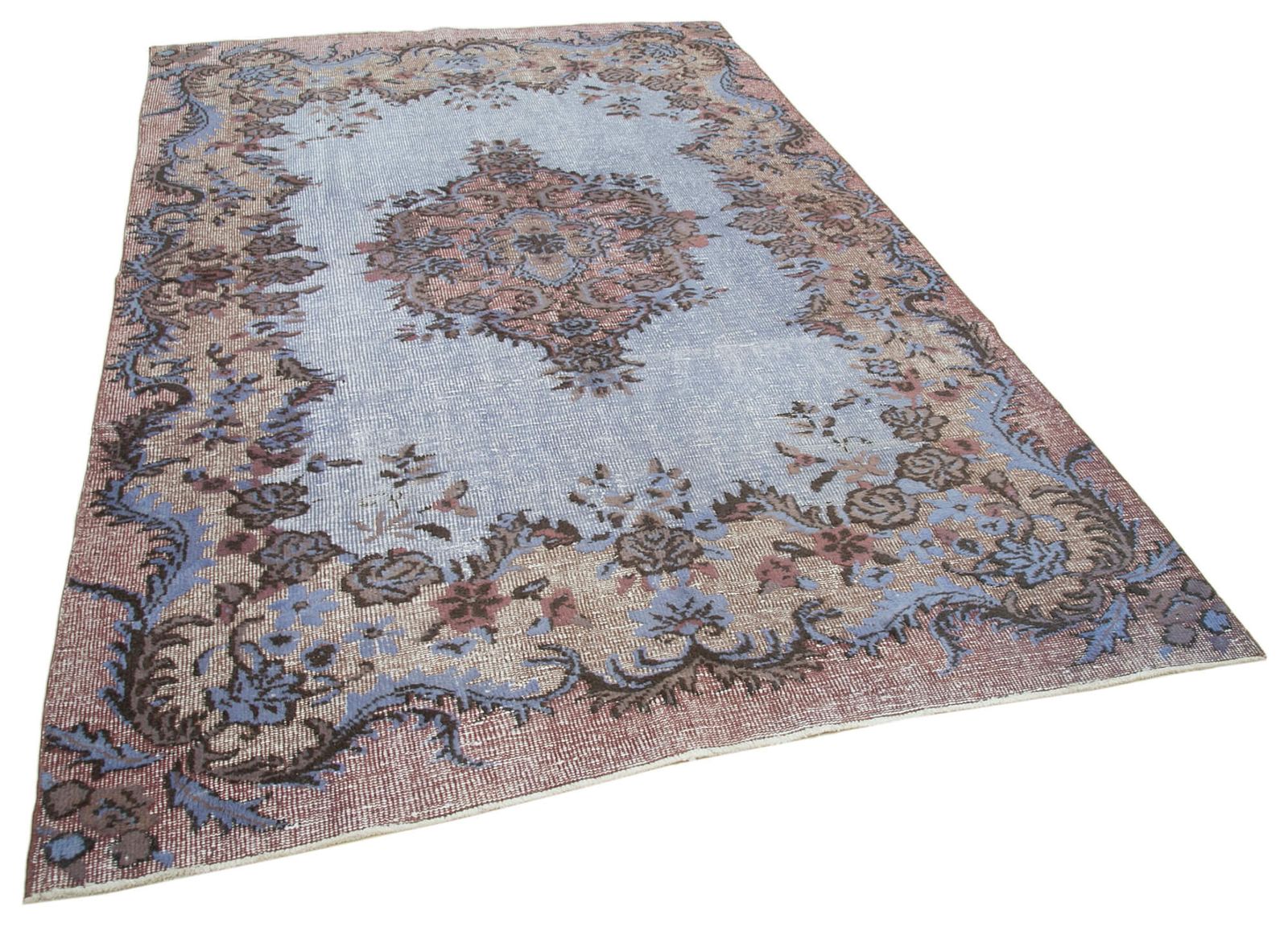 Handmade Contemporary Blue Overdyed Rug photo furniture