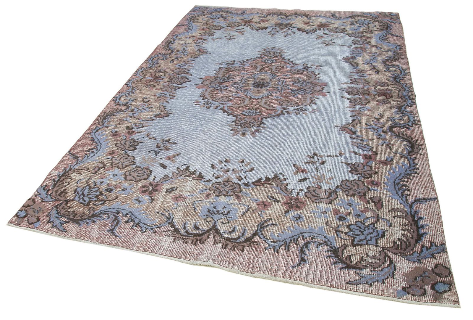 Handmade Contemporary Blue Overdyed Rug photo for sale