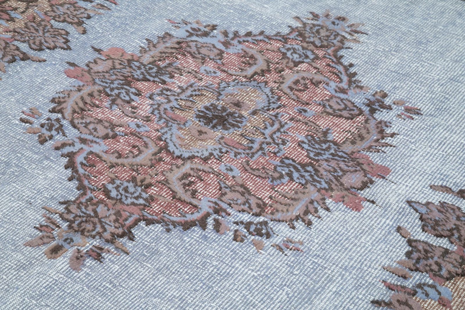 Handmade Contemporary Blue Overdyed Rug photo 620.0
