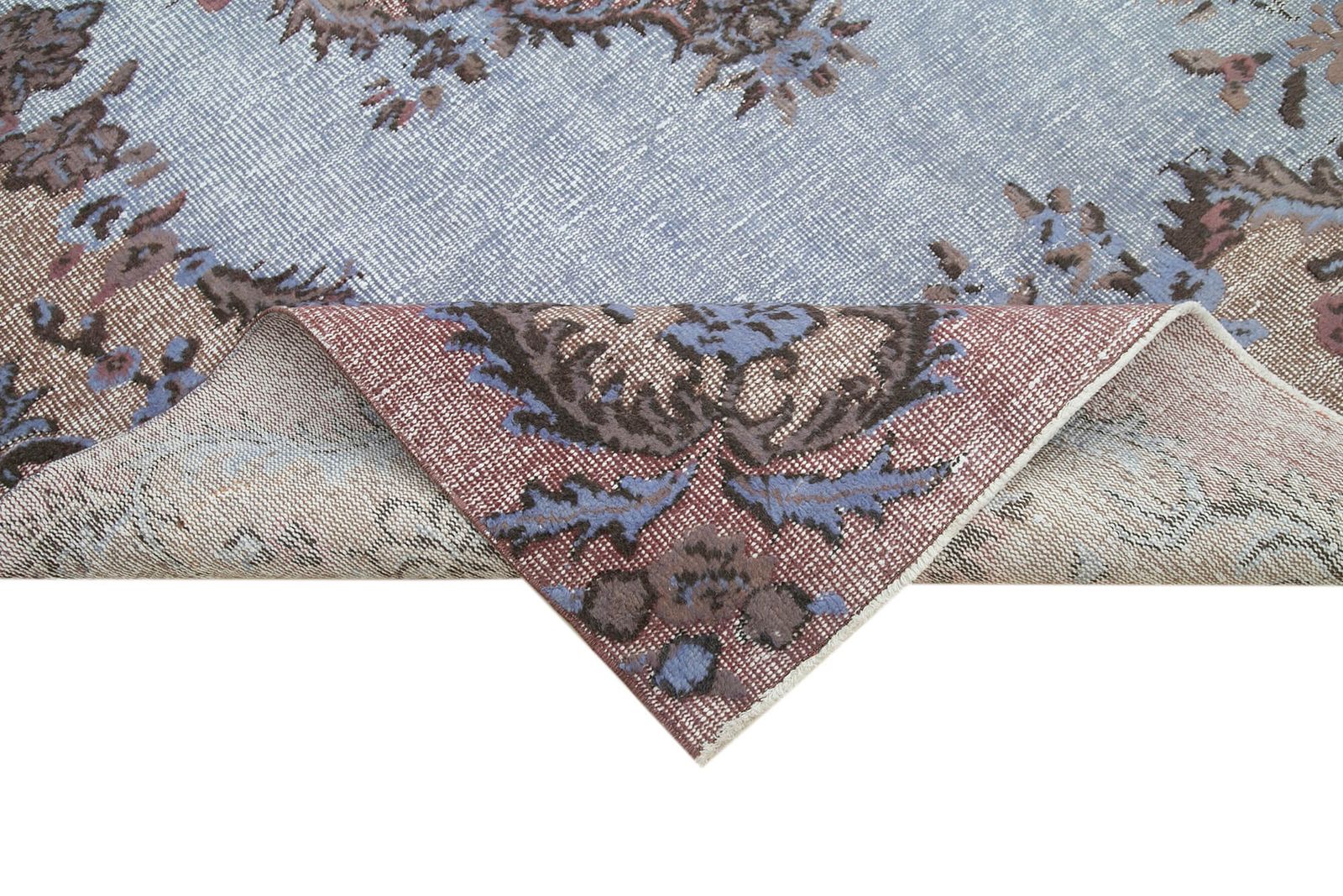 Handmade Contemporary Blue Overdyed Rug photo vinterior
