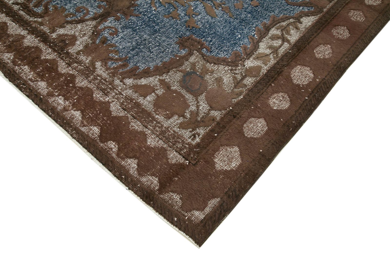 Handmade Contemporary Brown Overdyed Rug photo Textiles