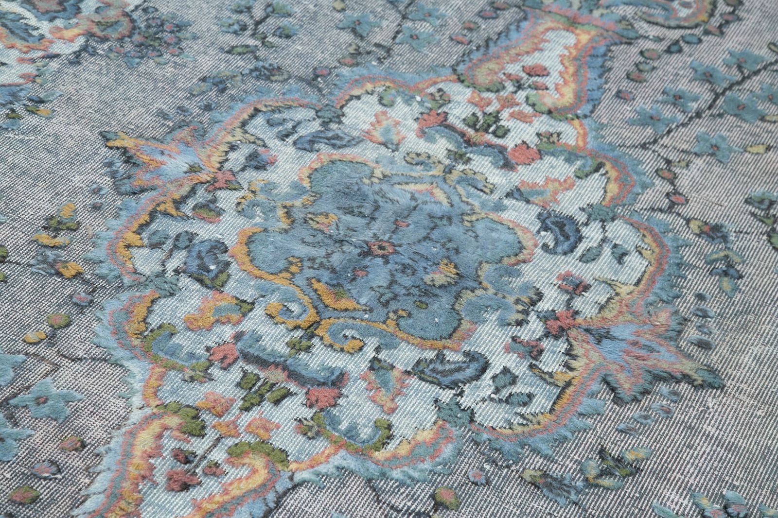 Handmade Anatolian Blue Overdyed Rug photo 550.0