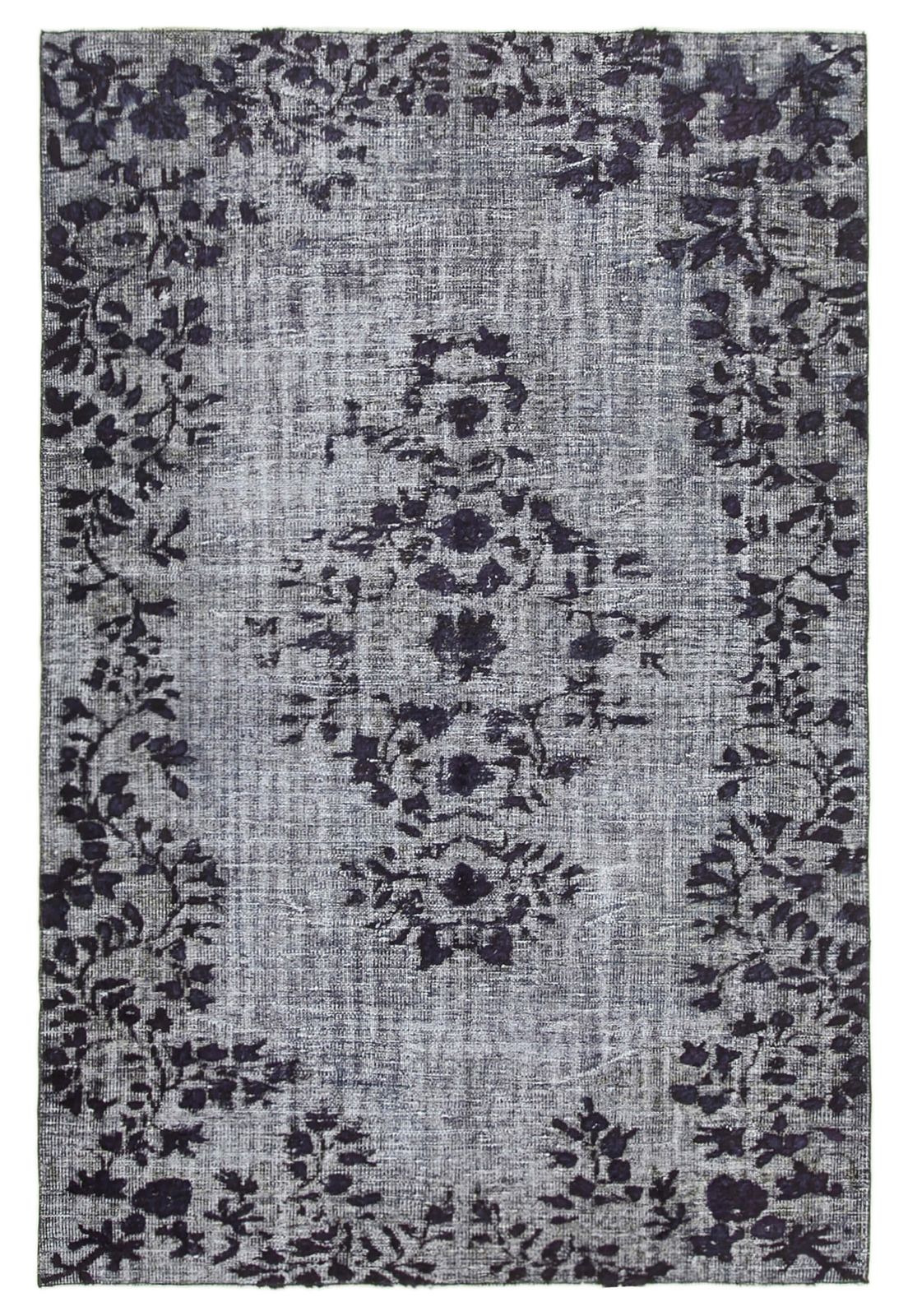 Handmade Antique Grey Overdyed Rug