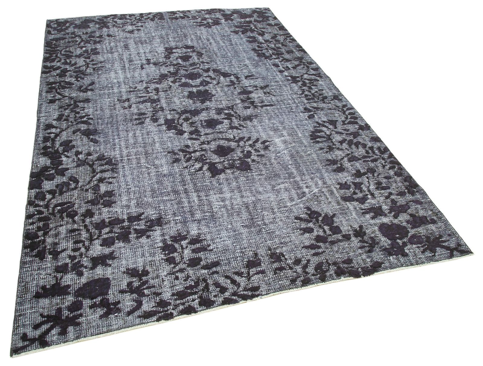 Handmade Antique Grey Overdyed Rug photo furniture