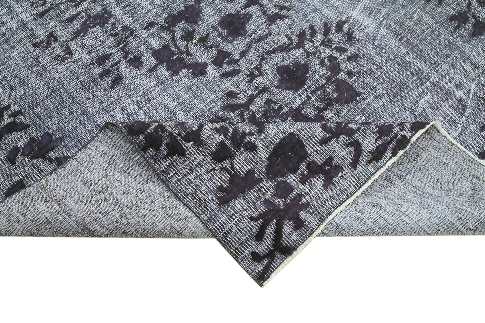 Handmade Antique Grey Overdyed Rug photo vinterior