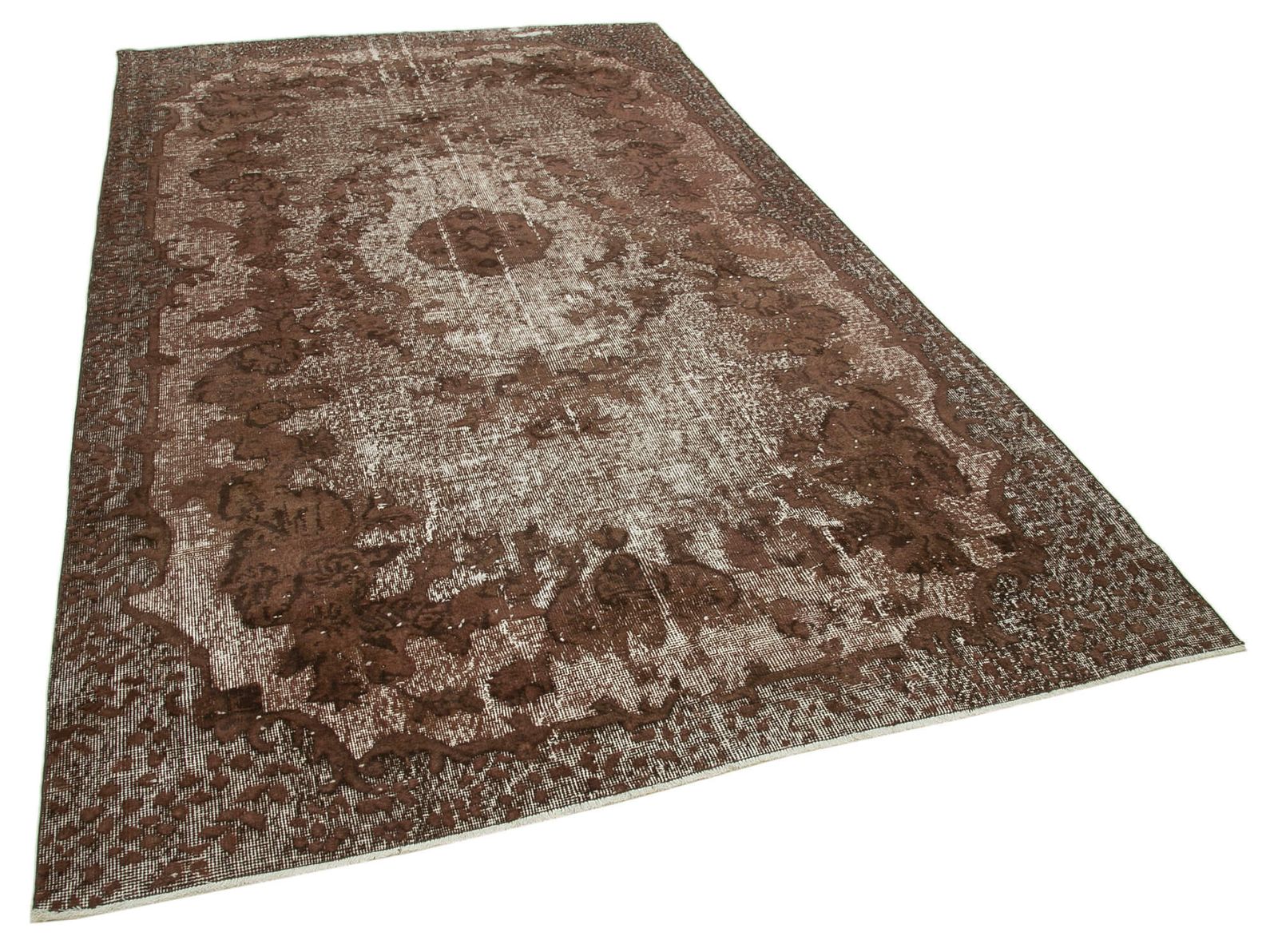 Handmade Traditional Brown Overdyed Rug photo furniture