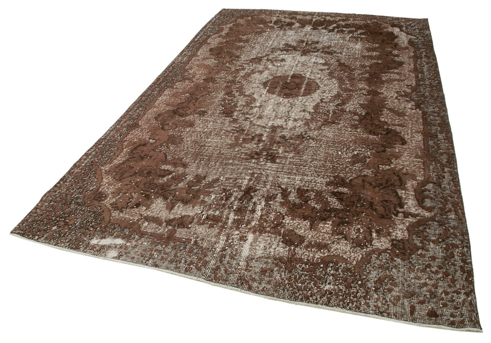 Handmade Traditional Brown Overdyed Rug photo for sale