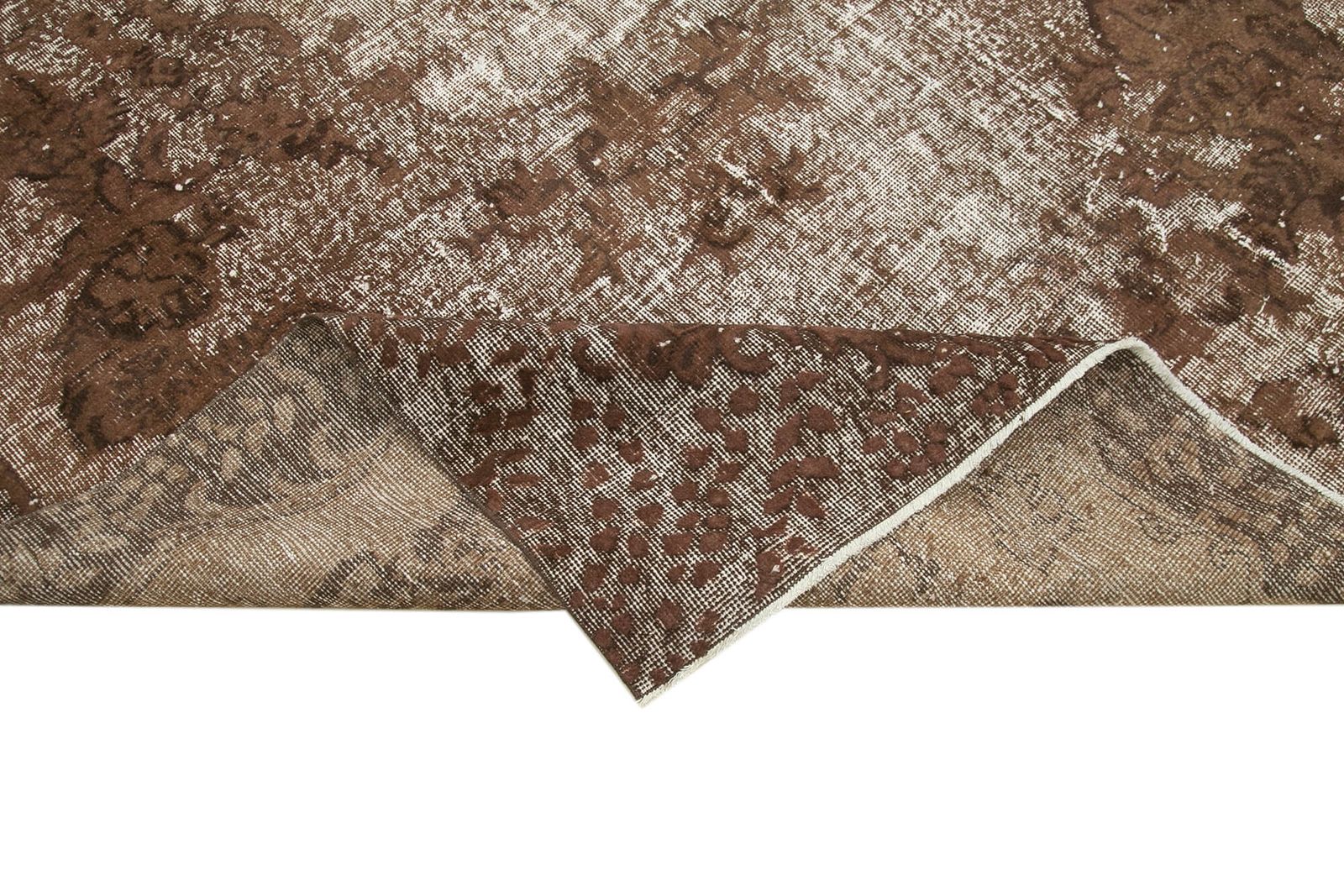 Handmade Traditional Brown Overdyed Rug photo vinterior