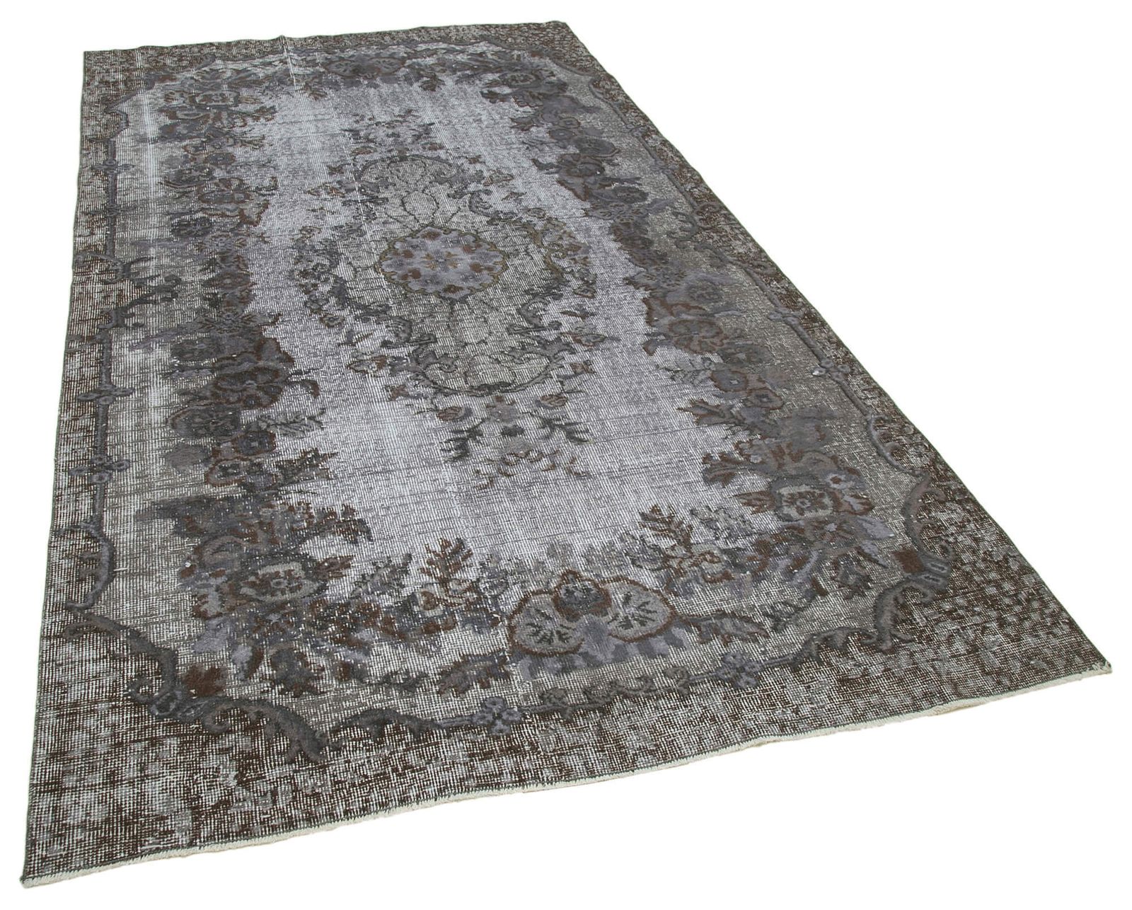 Handmade Contemporary Grey Overdyed Rug photo furniture