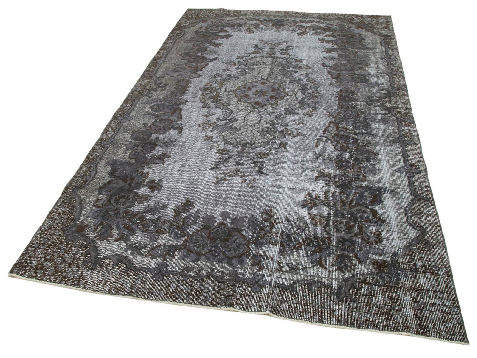 Handmade Contemporary Grey Overdyed Rug photo for sale