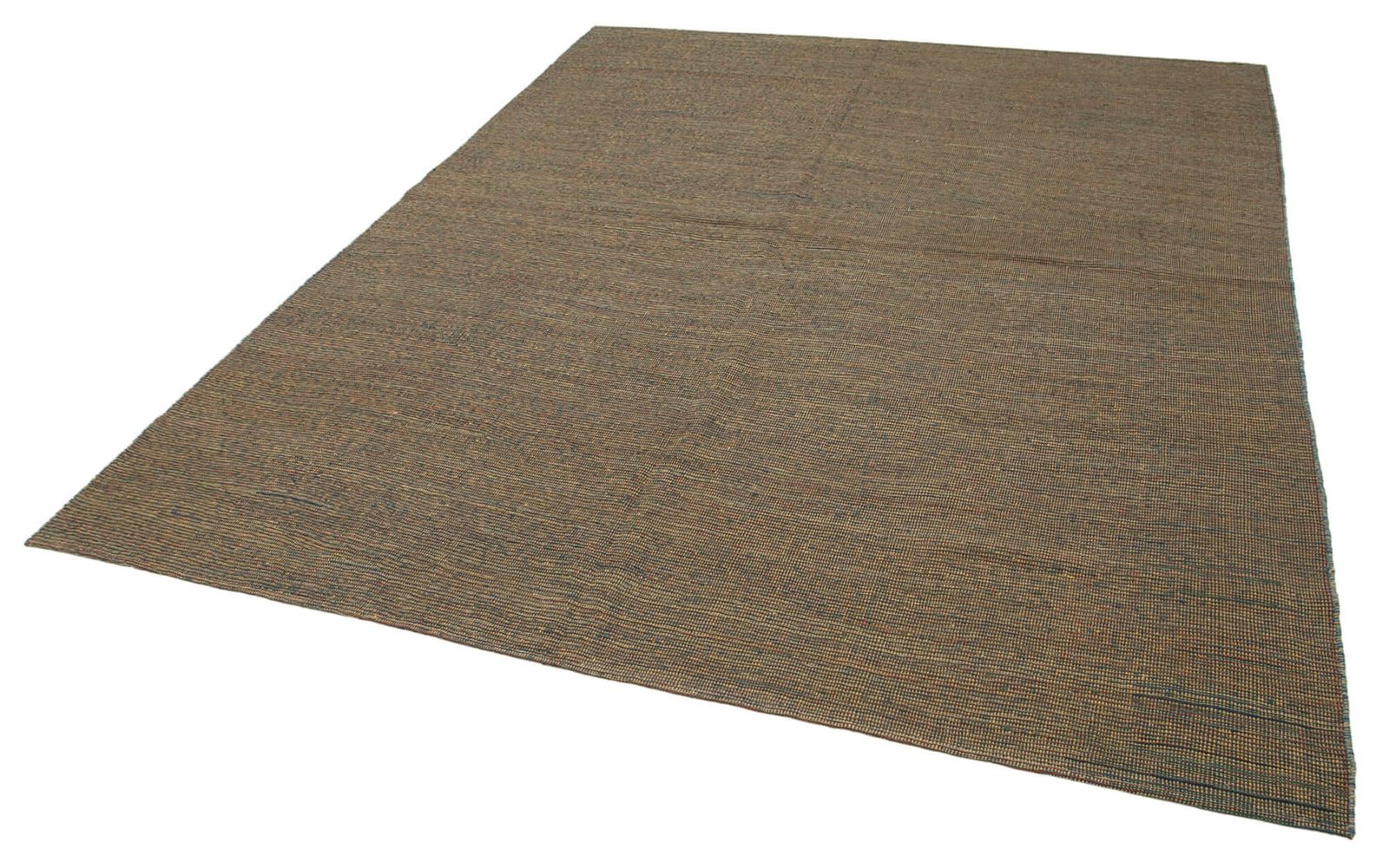 Handmade Oriental Wool Brown Kilim Rug photo for sale