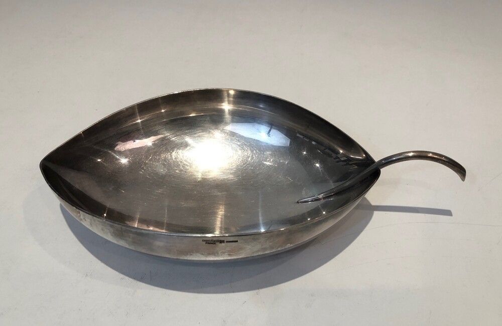 Christofle. Gallia. Silver Plated Leaf Vide Poche photo vintage