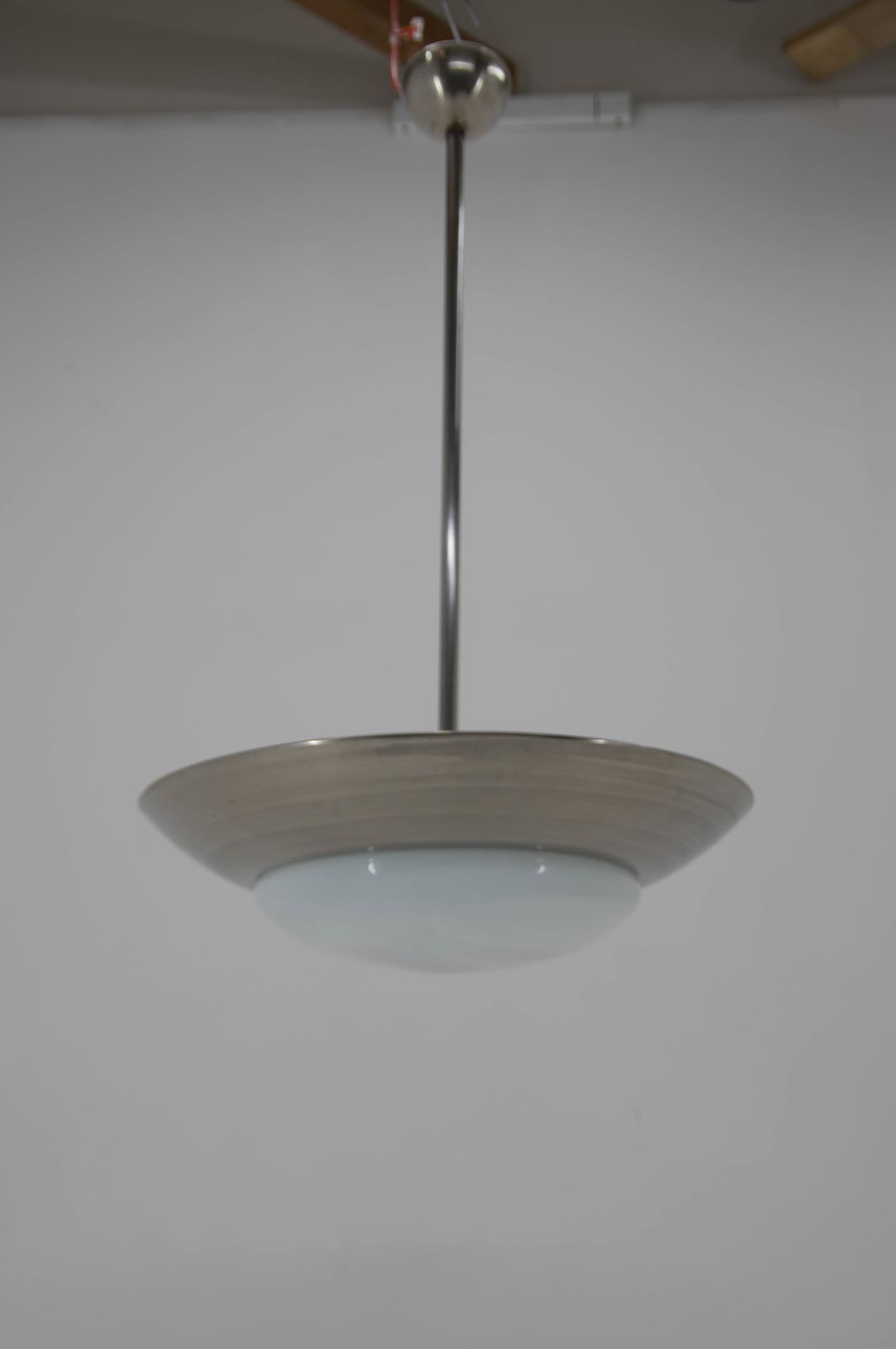 Nickel Plated Art Deco Or Bauhaus Chandelier By Franta Anyz, 1920s photo Lighting