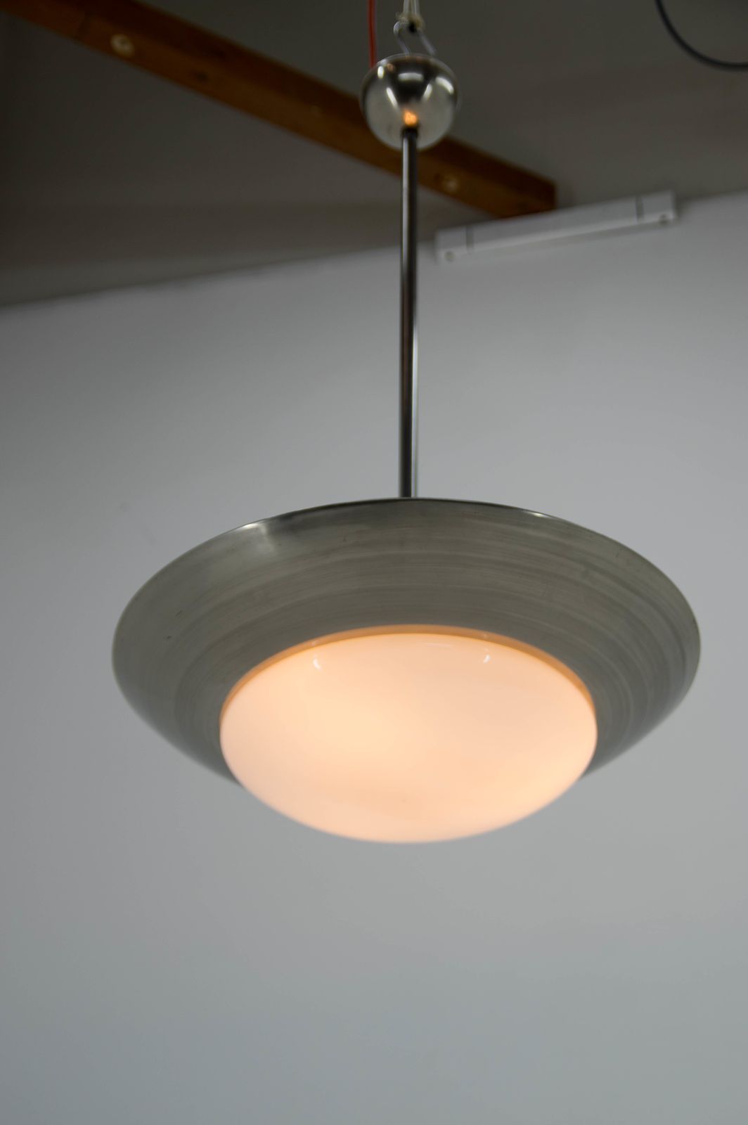 Nickel Plated Art Deco Or Bauhaus Chandelier By Franta Anyz, 1920s