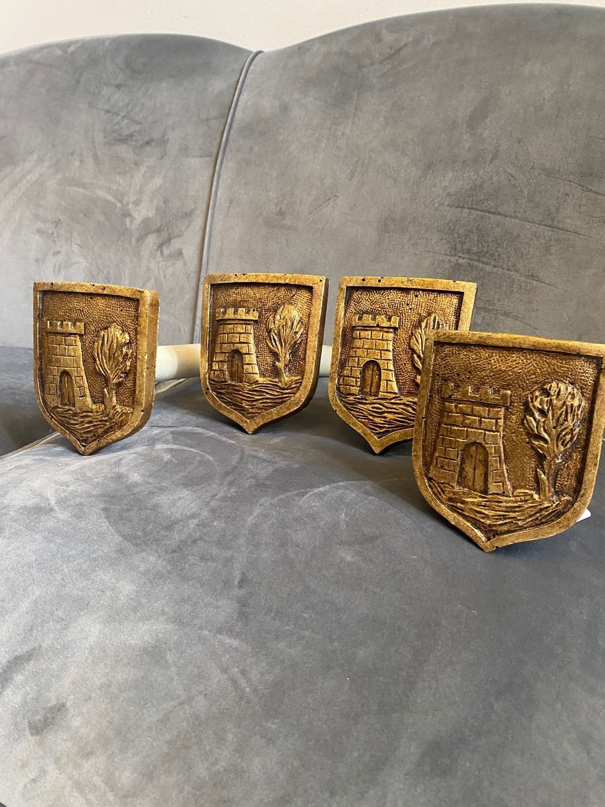 19th Century, Two Pairs Of Golden And Lacquered Wooden Curtain Door. photo Home Fixtures